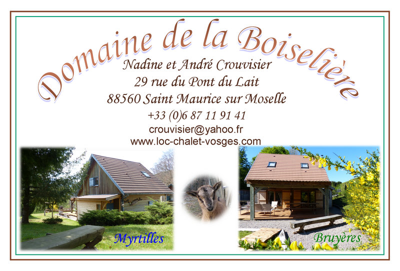 Coordonnées Chalets du Domaine de la Boiselière